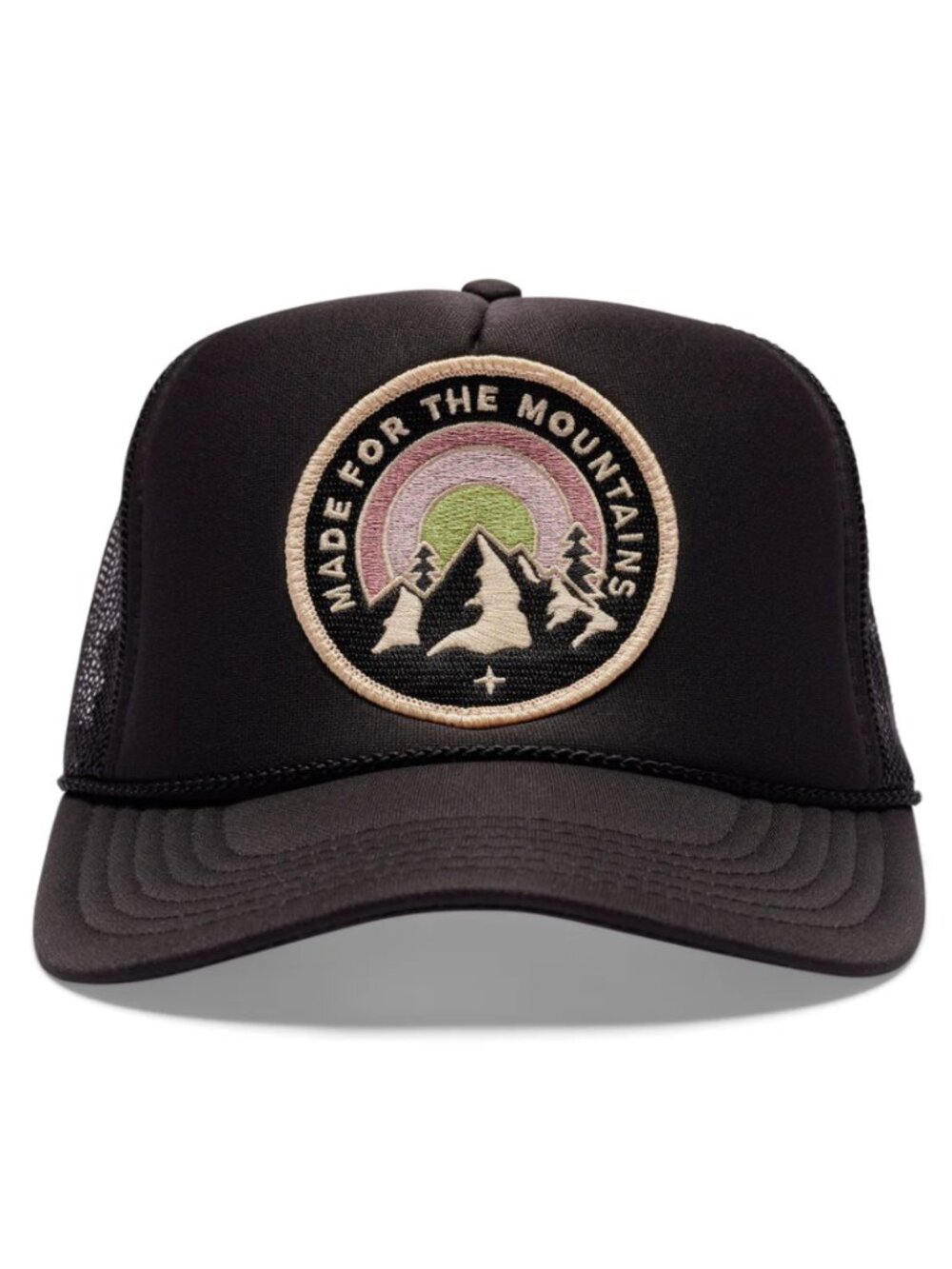 ISO Friday Feelin' Made for the Mountains Trucker Hat in Black